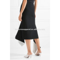 New Fashion Asymmetric Two-tone Crepe Midi Skirt DEM/DOM Manufacture Wholesale Fashion Women Apparel (TA5166S)